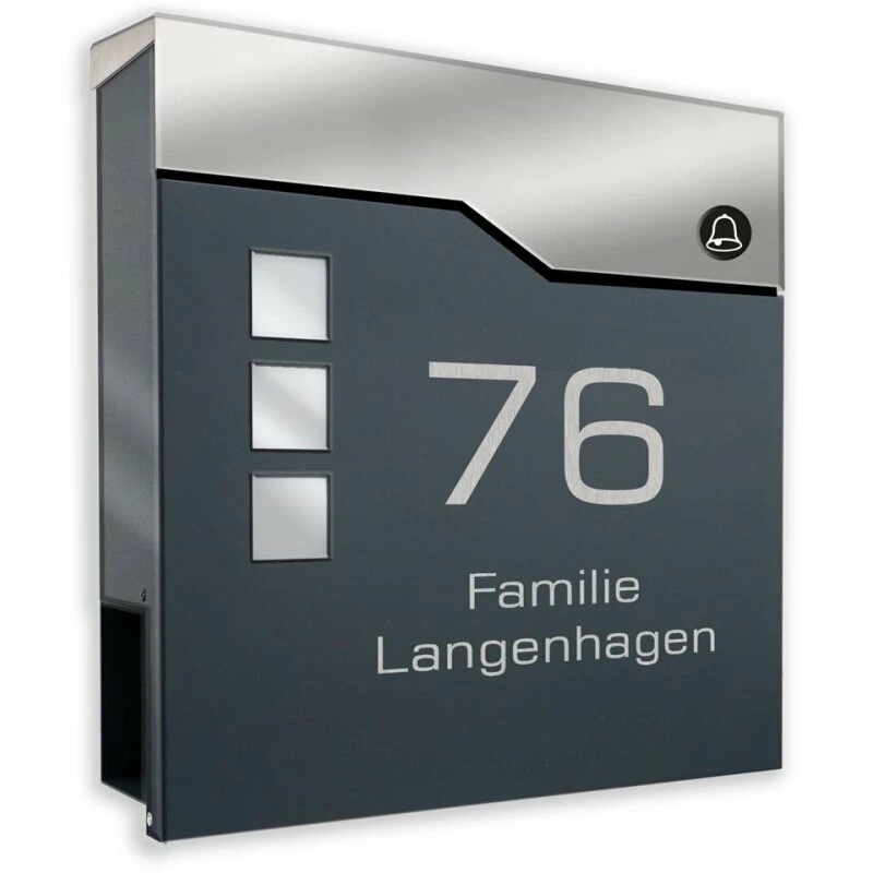 Briefkasten Mit FUNKKLINGEL ANTHRAZIT Postkasten Wandbriefkasten David 1 Briefkasten Mit FUNKKLINGEL ANTHRAZIT Postkasten Wandbriefkasten David