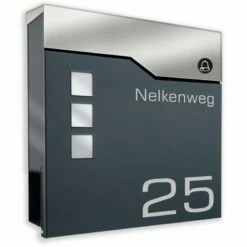 Briefkasten Mit FUNKKLINGEL ANTHRAZIT Postkasten Wandbriefkasten Helena