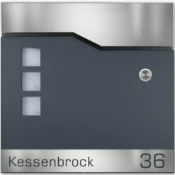 Briefkasten Mit FUNKKLINGEL ANTHRAZIT Postkasten Wandbriefkasten TARON -Türschilder aus Edelstahl Geschäft briefkasten mit funkklingel anthrazit postkasten wandbriefkasten taron2
