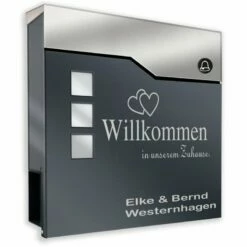 Briefkasten Mit FUNKKLINGEL ANTHRAZIT Postkasten Wandbriefkasten Willfried