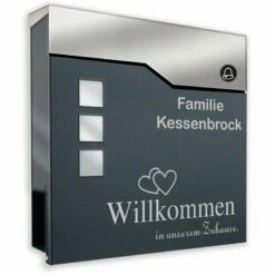 Briefkasten Mit FUNKKLINGEL ANTHRAZIT Postkasten Wandbriefkasten William