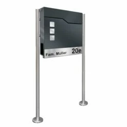 Briefkasten Mit Standfuß ANTHRAZIT Mit Beschriftung Posen