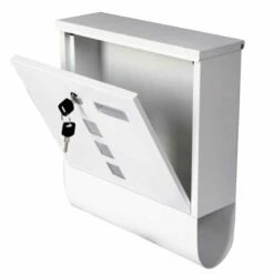 Briefkasten Mit Zeitungsfach RAL 9010 Reinweiss Mit Großem Einwurf & Sichtfenster -Türschilder aus Edelstahl Geschäft briefkasten mit zeitungsfach ral 9010 reinweiss mit grossem einwurf sichtfenster5