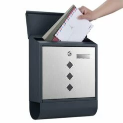 Briefkasten Mit Zeitungsrolle Wandbriefkasten Anthrazit Postbox Afix -Türschilder aus Edelstahl Geschäft briefkasten mit zeitungsrolle wandbriefkasten anthrazit postbox afix3