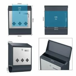 Briefkasten Mit Zeitungsrolle Wandbriefkasten Anthrazit Postbox Afix -Türschilder aus Edelstahl Geschäft briefkasten mit zeitungsrolle wandbriefkasten anthrazit postbox afix6