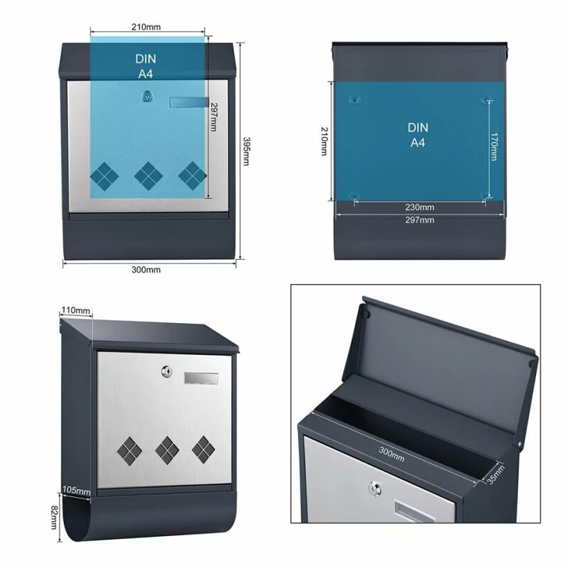 Briefkasten Mit Zeitungsrolle Wandbriefkasten Anthrazit Postbox Joy 6 Briefkasten Mit Zeitungsrolle Wandbriefkasten Anthrazit Postbox Joy – Bild 6