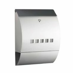 Briefkasten Mit Zeitungsrolle Wandbriefkasten Silberfarben Postbox Jerry