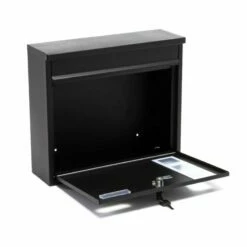 Briefkasten SCHWARZ Wandbriefkasten Postkasten Hamburg -Türschilder aus Edelstahl Geschäft briefkasten schwarz wandbriefkasten postkasten hamburg2