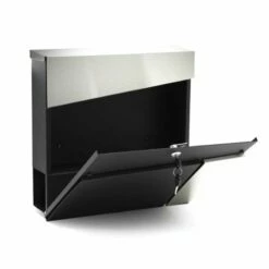 Briefkasten SCHWARZ Wandbriefkasten Postkasten Potsdam -Türschilder aus Edelstahl Geschäft briefkasten schwarz wandbriefkasten postkasten potsdam3