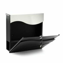 Briefkasten SCHWARZ Wandbriefkasten Postkasten Zeitungsfach Hannover -Türschilder aus Edelstahl Geschäft briefkasten schwarz wandbriefkasten postkasten zeitungsfach hannover3