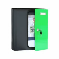 Briefkasten Splashy Anthrazit Neongrün -Türschilder aus Edelstahl Geschäft briefkasten splashy anthrazit neongruen5