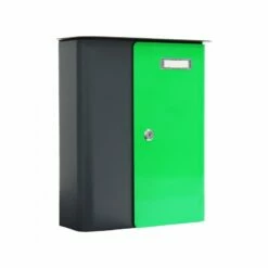 Briefkasten Splashy Anthrazit Neongrün -Türschilder aus Edelstahl Geschäft briefkasten splashy anthrazit neongruen8