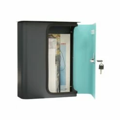 Briefkasten Splashy Anthrazit Türkis -Türschilder aus Edelstahl Geschäft briefkasten splashy anthrazit tuerkis6