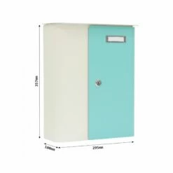 Briefkasten Splashy Weiß Türkis -Türschilder aus Edelstahl Geschäft briefkasten splashy weiss tuerkis2