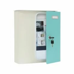 Briefkasten Splashy Weiß Türkis -Türschilder aus Edelstahl Geschäft briefkasten splashy weiss tuerkis5