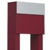 Briefkasten Standbriefkasten Cube Rot RAL 3004 Mit Edelstahlklappe