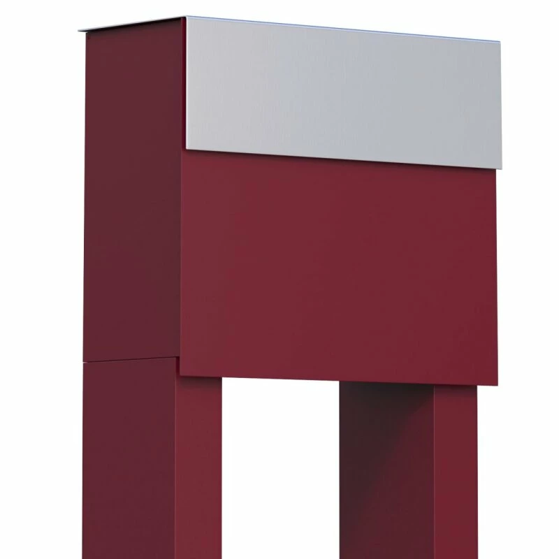 Briefkasten Standbriefkasten Cube Rot RAL 3004 Mit Edelstahlklappe 1 Briefkasten Standbriefkasten Cube Rot RAL 3004 Mit Edelstahlklappe