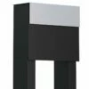 Briefkasten Standbriefkasten Cube Schwarz RAL 9005 Mit Edelstahlklappe