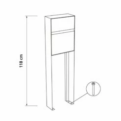 Briefkasten Standbriefkasten Lee Grau RAL 9007 -Türschilder aus Edelstahl Geschäft briefkasten standbriefkasten lee grau ral 90073