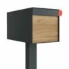 Briefkasten Standbriefkasten Square Anthrazit RAL 7016 Mit HPL-Front