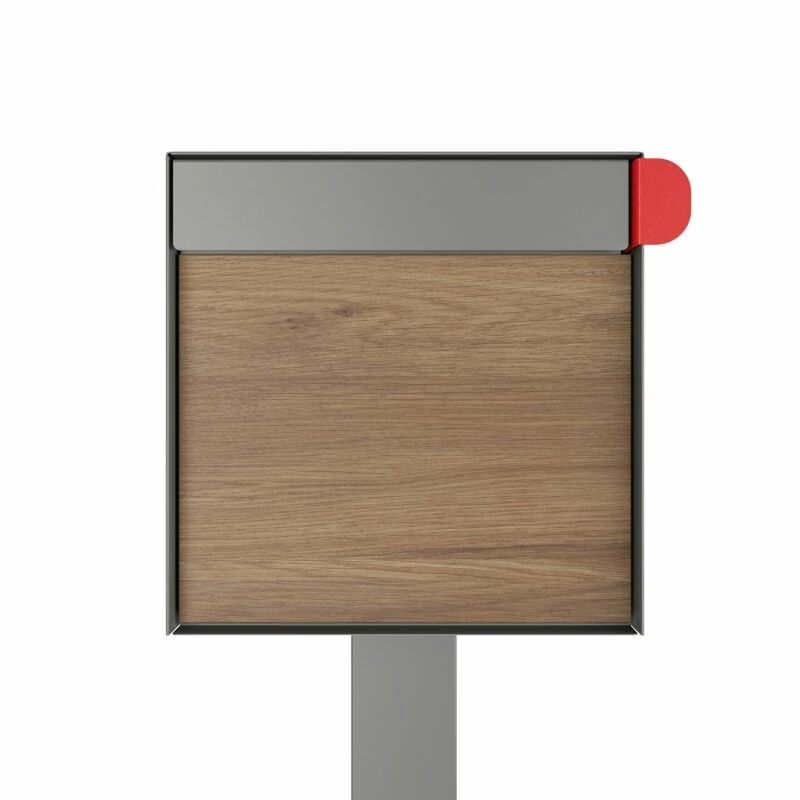 Briefkasten Standbriefkasten Square Grau Metallic RAL 9007 Mit HPL-Front 2 Briefkasten Standbriefkasten Square Grau Metallic RAL 9007 Mit HPL-Front – Bild 2
