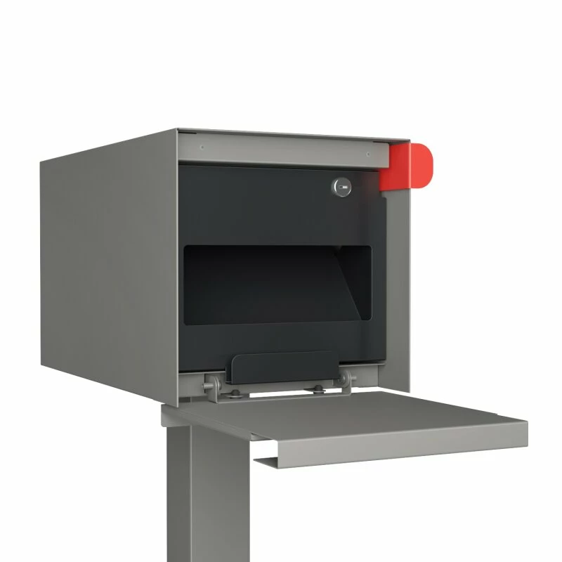 Briefkasten Standbriefkasten Square Grau Metallic RAL 9007 Mit HPL-Front 3 Briefkasten Standbriefkasten Square Grau Metallic RAL 9007 Mit HPL-Front – Bild 3