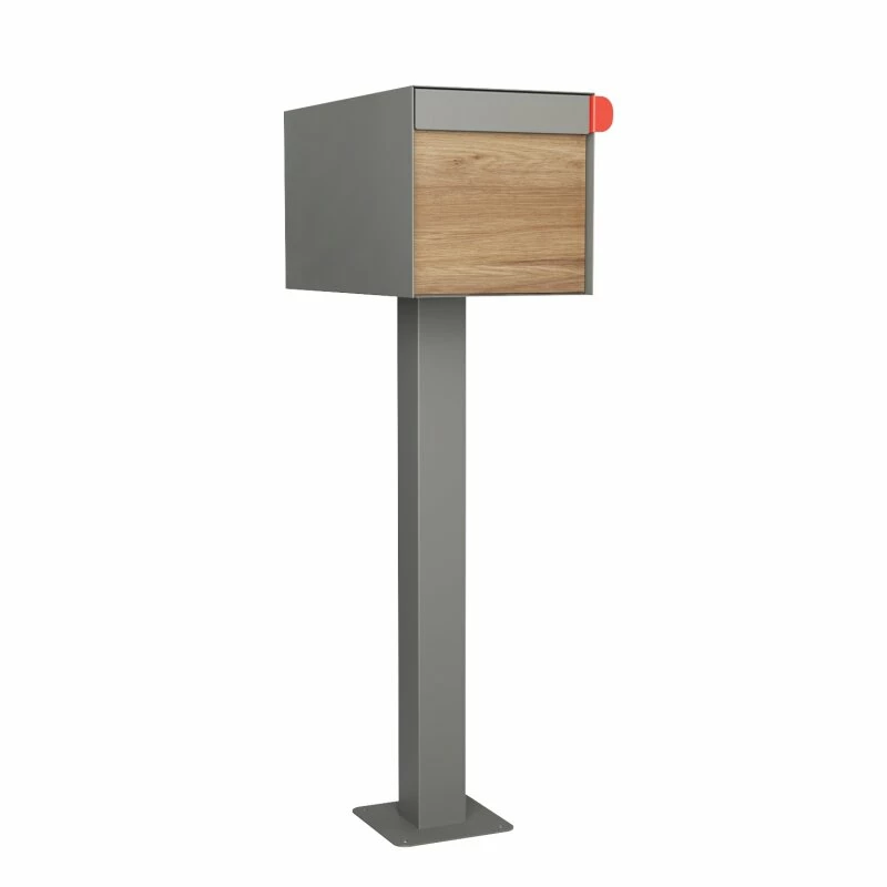 Briefkasten Standbriefkasten Square Grau Metallic RAL 9007 Mit HPL-Front 4 Briefkasten Standbriefkasten Square Grau Metallic RAL 9007 Mit HPL-Front – Bild 4
