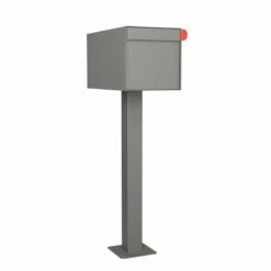 Briefkasten Standbriefkasten Square Grau Metallic RAL 9007 -Türschilder aus Edelstahl Geschäft briefkasten standbriefkasten square grau metallic ral 90074