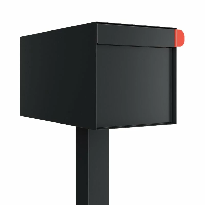 Briefkasten Standbriefkasten Square Schwarz RAL 9005 1 Briefkasten Standbriefkasten Square Schwarz RAL 9005