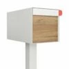 Briefkasten Standbriefkasten Square Weiß RAL 9016 Mit HPL-Front