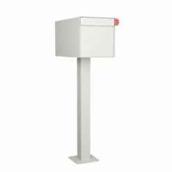 Briefkasten Standbriefkasten Square Weiß RAL 9016 -Türschilder aus Edelstahl Geschäft briefkasten standbriefkasten square weiss ral 90164