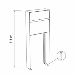 Briefkasten Standbriefkasten Vinni Grau RAL 9007 -Türschilder aus Edelstahl Geschäft briefkasten standbriefkasten vinni grau ral 90073