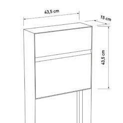 Briefkasten Standbriefkasten Vinni Grau RAL 9007 -Türschilder aus Edelstahl Geschäft briefkasten standbriefkasten vinni grau ral 90074