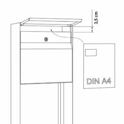 Briefkasten Standbriefkasten Vinni Grau RAL 9007 -Türschilder aus Edelstahl Geschäft briefkasten standbriefkasten vinni grau ral 90075
