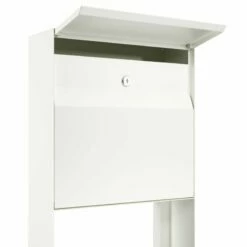 Briefkasten Standbriefkasten Vinni Weiß RAL 9016 -Türschilder aus Edelstahl Geschäft briefkasten standbriefkasten vinni weiss ral 90162