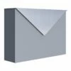 Briefkasten Wandbriefkasten Blitz Grau Metallic RAL 9007 Mit Edelstahlklappe
