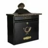 Briefkasten Wandbriefkasten Briefbox Schwarz / Gold