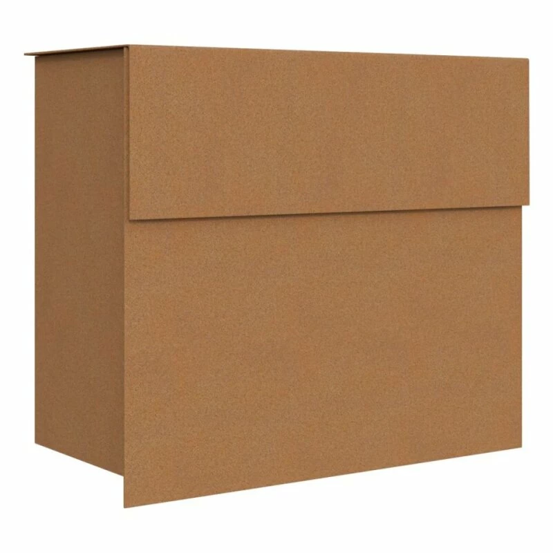 Briefkasten Wandbriefkasten Cube Rost RAL 8001 1 Briefkasten Wandbriefkasten Cube Rost RAL 8001