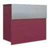 Briefkasten Wandbriefkasten Cube Rot RAL 3004 Mit Edelstahlklappe