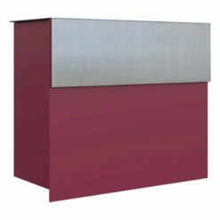 Briefkasten Wandbriefkasten Cube Rot RAL 3004 Mit Edelstahlklappe