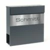 Briefkasten Wandbriefkasten Edelstahl Mit Zeitungsfach Anthrazit Grau Inkl. Namensblende
