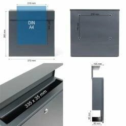 Briefkasten Wandbriefkasten Edelstahl Mit Zeitungsfach Anthrazit Grau Inkl. Namensblende -Türschilder aus Edelstahl Geschäft briefkasten wandbriefkasten edelstahl mit zeitungsfach anthrazit grau inkl namensblende2