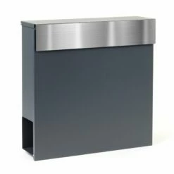 Briefkasten Wandbriefkasten Edelstahl Postkasten Mit Zeitungsfach RAL 7016 Anthrazit Grau