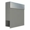 Briefkasten Wandbriefkasten Elegance Grau Metallic RAL 9007 Mit Edelstahlklappe