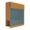 Briefkasten Wandbriefkasten Elegance Pro Blue Rost RAL 8001 Mit Blauer Acrylplatte