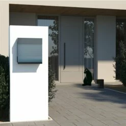 Briefkasten Wandbriefkasten Elegance Pro Blue Rost RAL 8001 Mit Blauer Acrylplatte -Türschilder aus Edelstahl Geschäft briefkasten wandbriefkasten elegance pro blue rost ral 8001 mit blauer acrylplatte3