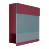 Briefkasten Wandbriefkasten Elegance Pro Blue Rot RAL 3004 Mit Blauer Acrylplatte
