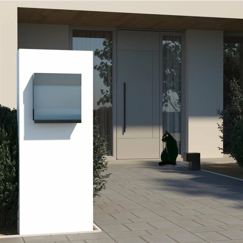 Briefkasten Wandbriefkasten Elegance Pro Blue Rot RAL 3004 Mit Blauer Acrylplatte 3 Briefkasten Wandbriefkasten Elegance Pro Blue Rot RAL 3004 Mit Blauer Acrylplatte – Bild 3