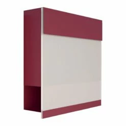 Briefkasten Wandbriefkasten Elegance Pro White Rot RAL 3004 Mit Weißer Acrylplatte