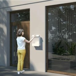 Briefkasten Wandbriefkasten Elegance Pro White Weiß RAL 9016 Mit Weißer Acrylplatte -Türschilder aus Edelstahl Geschäft briefkasten wandbriefkasten elegance pro white weiss ral 9016 mit weisser acrylplatte3